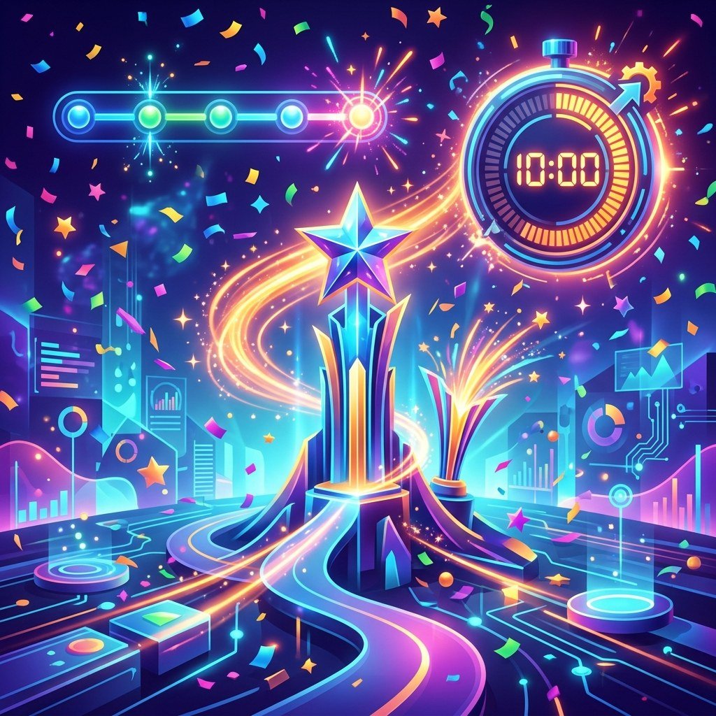 Progress streaks and 10-minute focus goals encourage sustained learning habits.