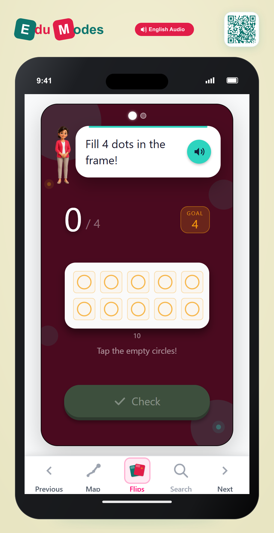 Ten Frame up to 5 - Interactive Learning Game Preview