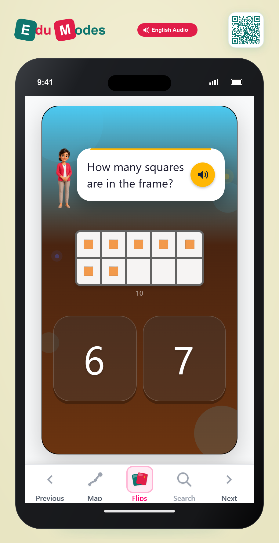 Count on ten frames up to 10 - Count 7 Squares - Interactive Learning Game Preview