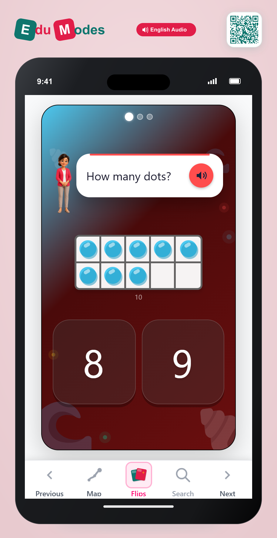 Identify 8, 9, 10 on Ten Frame - Interactive Learning Game Preview