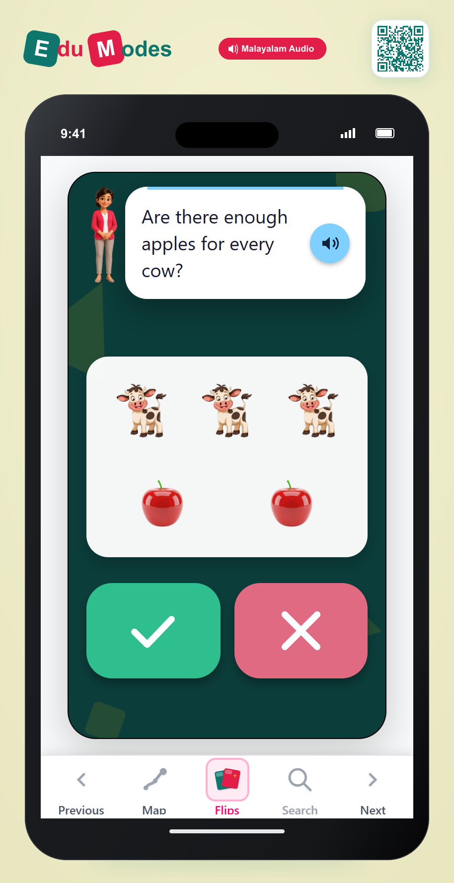 Are there enough? Cow and Apple - Interactive Learning Game Preview