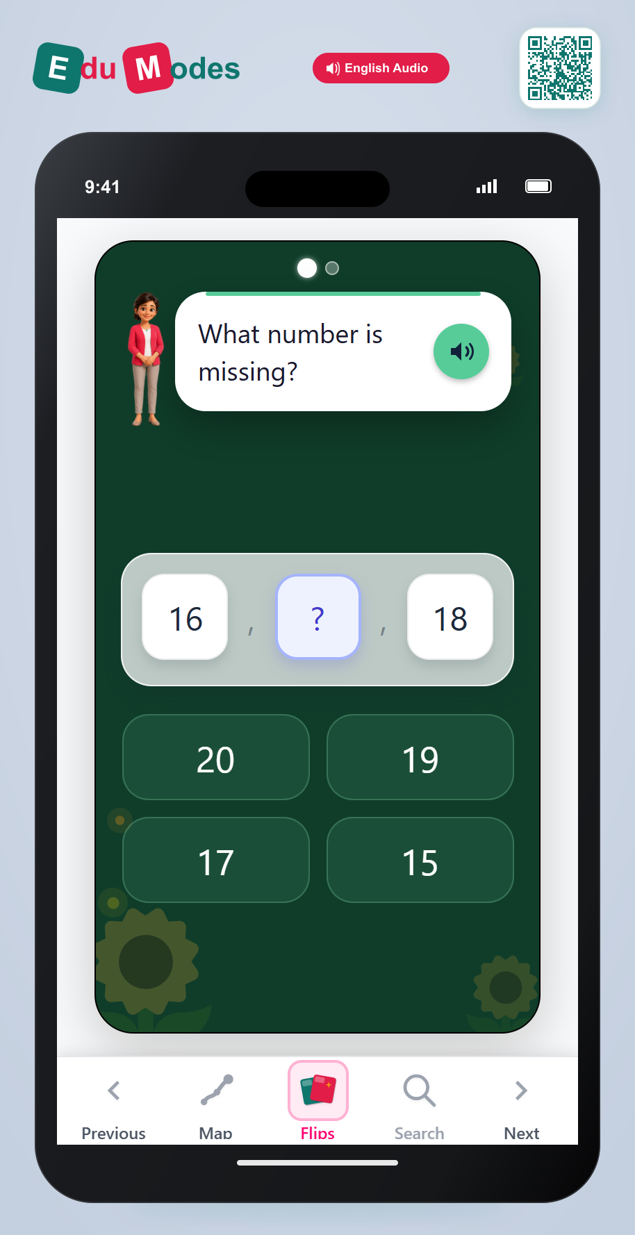 Missing Numbers 16 to 20 - Interactive Learning Game Preview