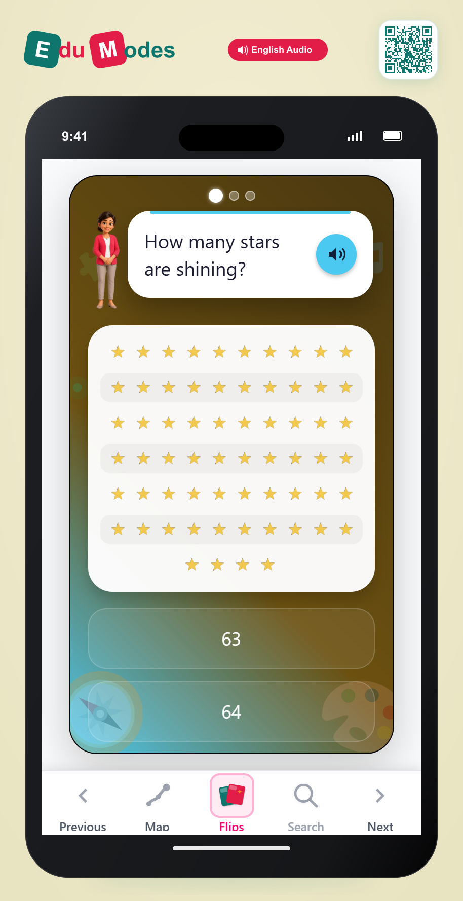 Count Stars 61 to 80 - Interactive Learning Game Preview