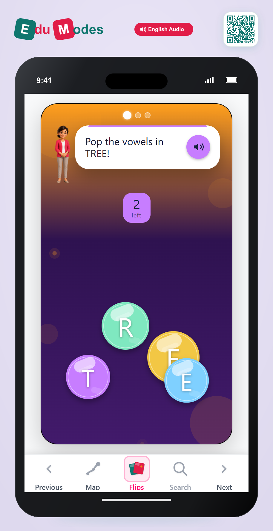 Pop Two Vowels - Interactive Learning Game Preview