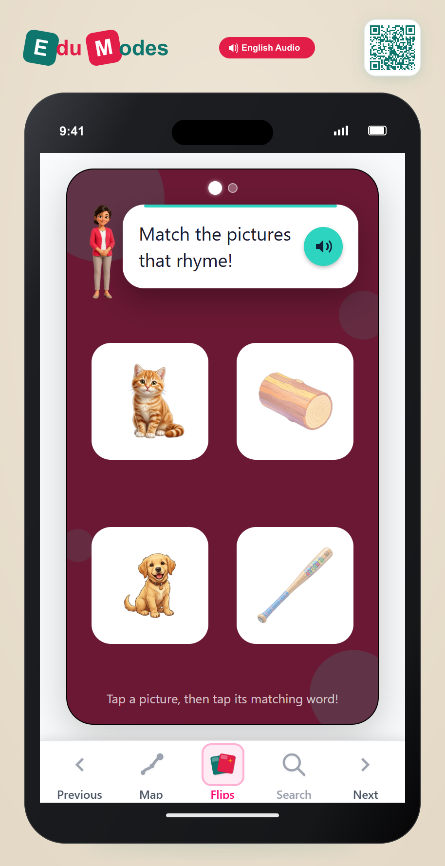 Match the Rhymes Part 1 - Interactive Learning Game Preview