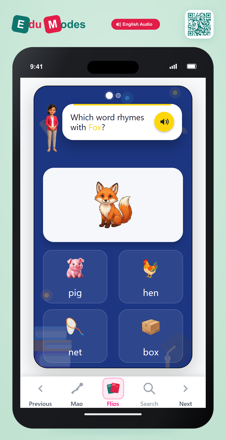 Rhyming: Fox and Box - Interactive Learning Game Preview
