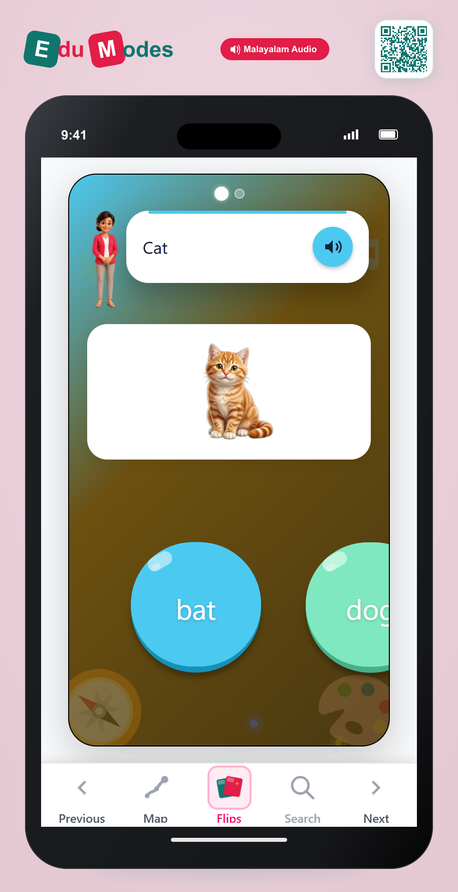 Rhyming: Cat and Bat - Interactive Learning Game Preview