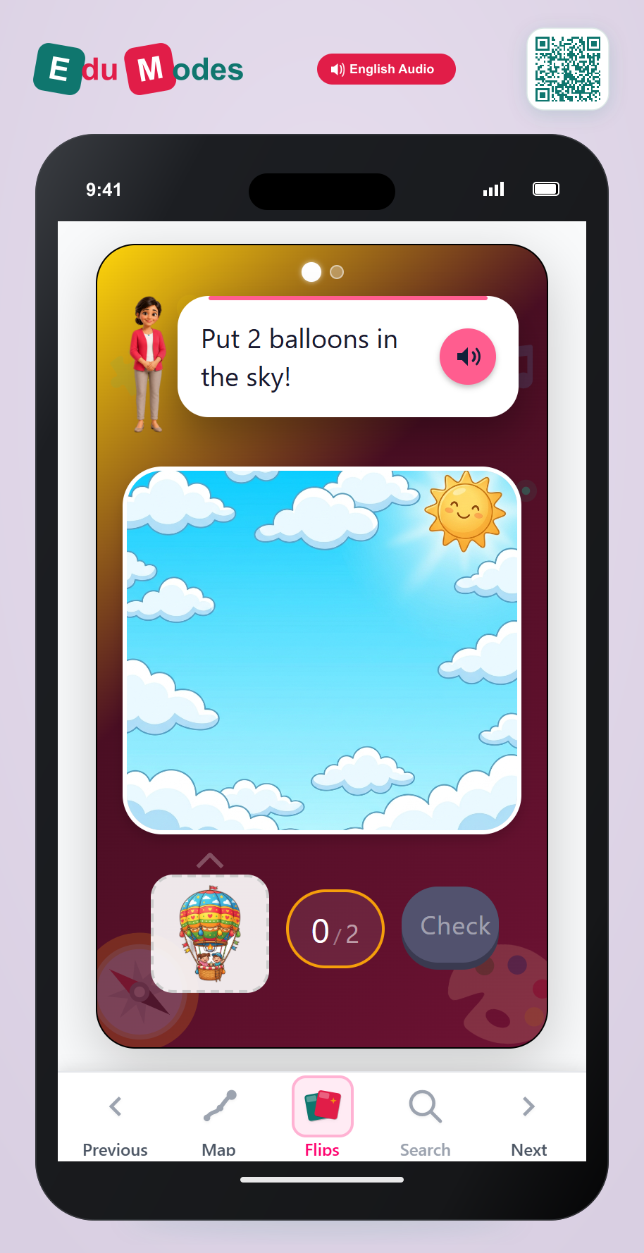 Count using stickers to 3 - Flip 2 - Interactive Learning Game Preview