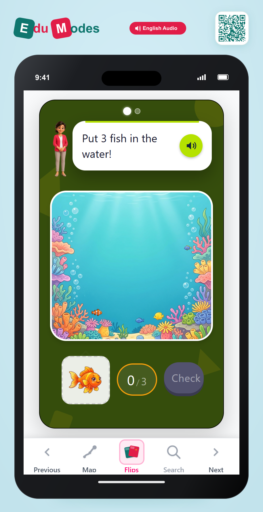 Count using stickers to 3 - Flip 3 - Interactive Learning Game Preview