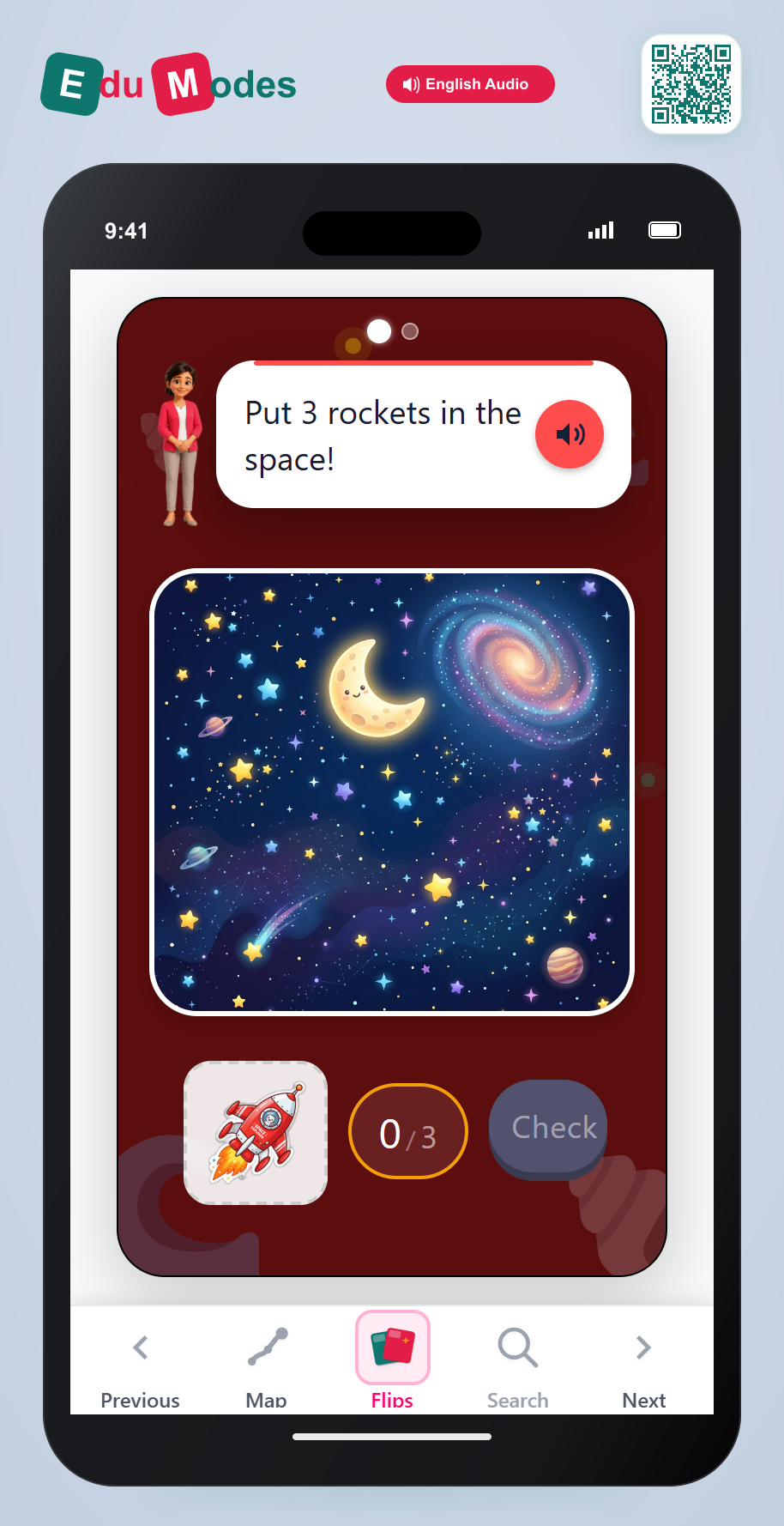 Count using stickers to 3 - Flip 4 - Interactive Learning Game Preview