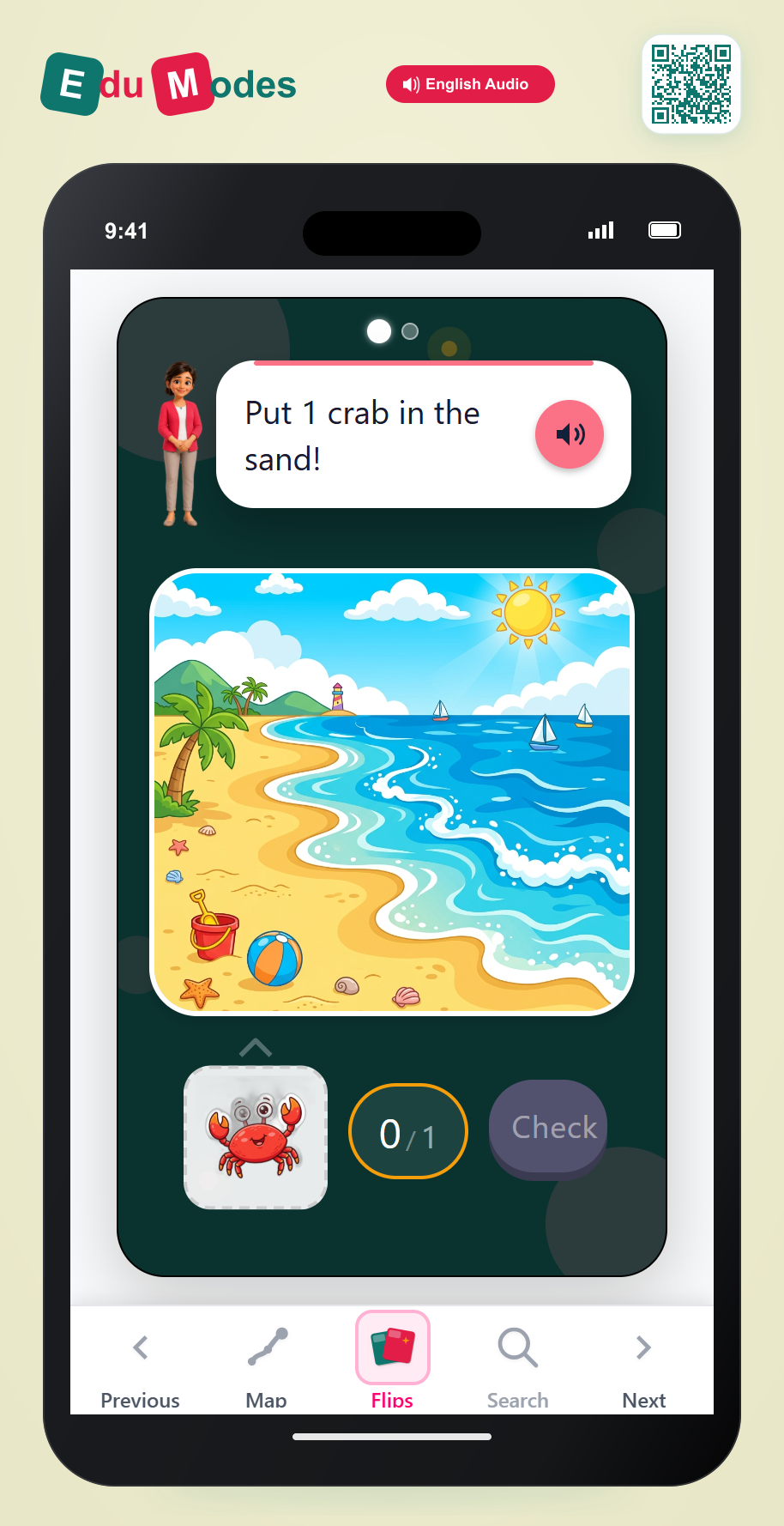 Count using stickers to 3 - Flip 5 - Interactive Learning Game Preview