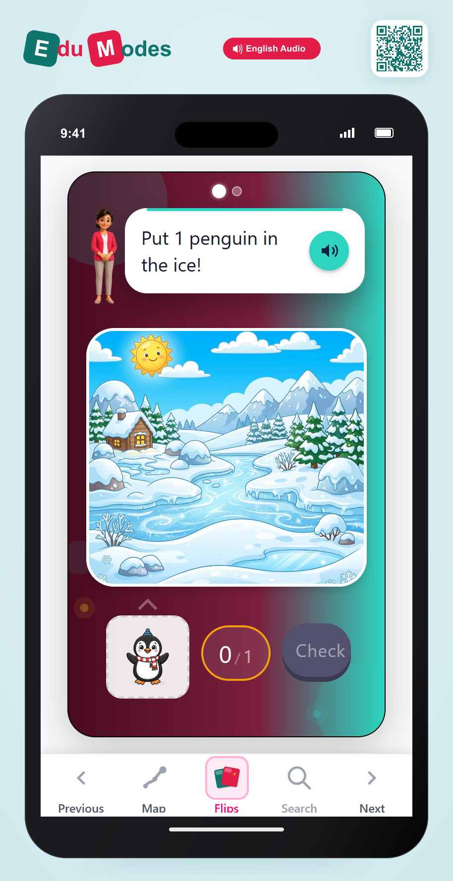 Count using stickers to 3 - Flip 9 - Interactive Learning Game Preview