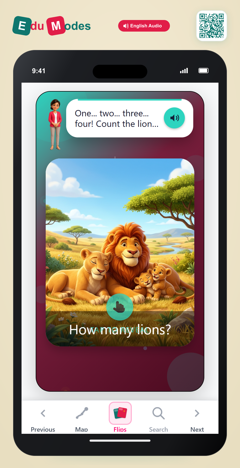 Count 4 Lions - Interactive Learning Game Preview