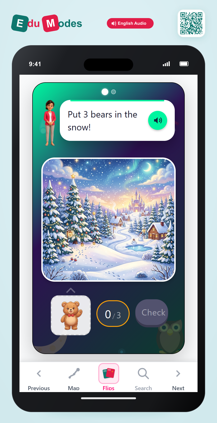 Drag 3 & 5 bears - Interactive Learning Game Preview