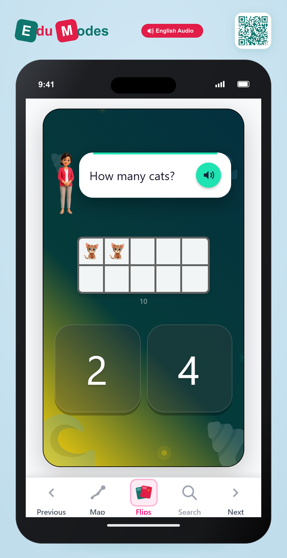 Count 2 Objects in a Ten Frame - Interactive Learning Game Preview