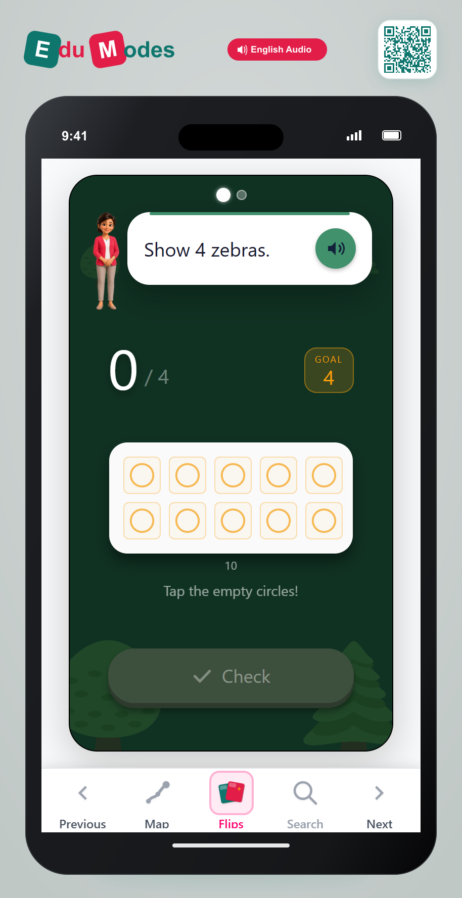 Show Numbers on Ten Frames: 4 and 5 - Interactive Learning Game Preview