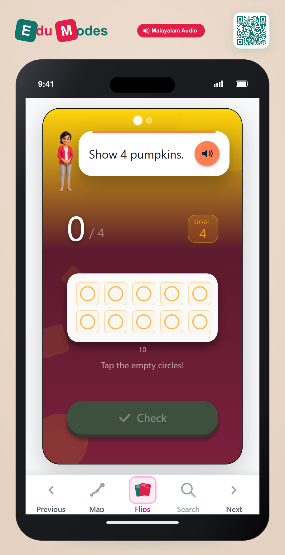 Show Numbers on Ten Frames: 4 and 2 - Interactive Learning Game Preview
