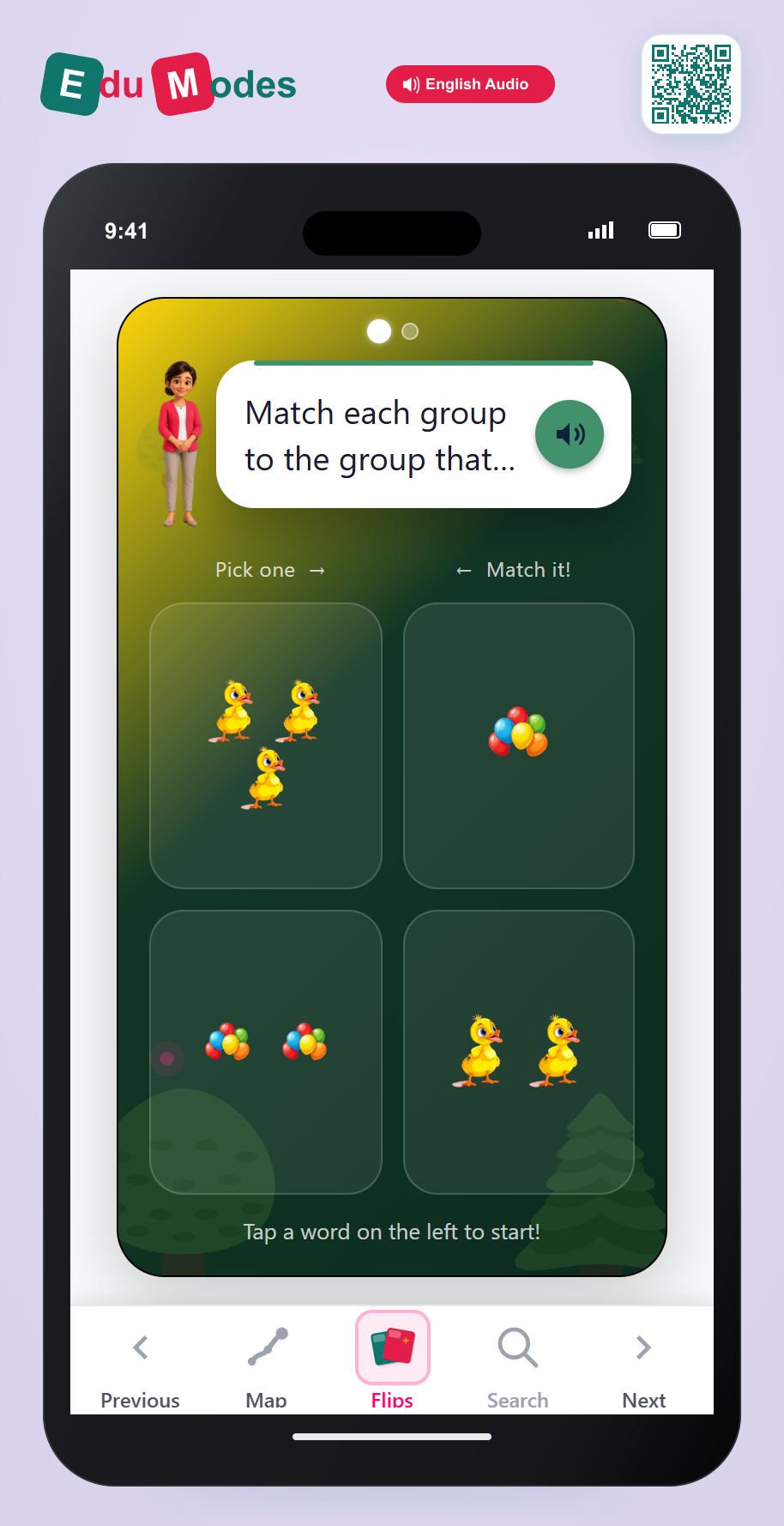 Count One Less (Match Pairs 1) - Interactive Learning Game Preview