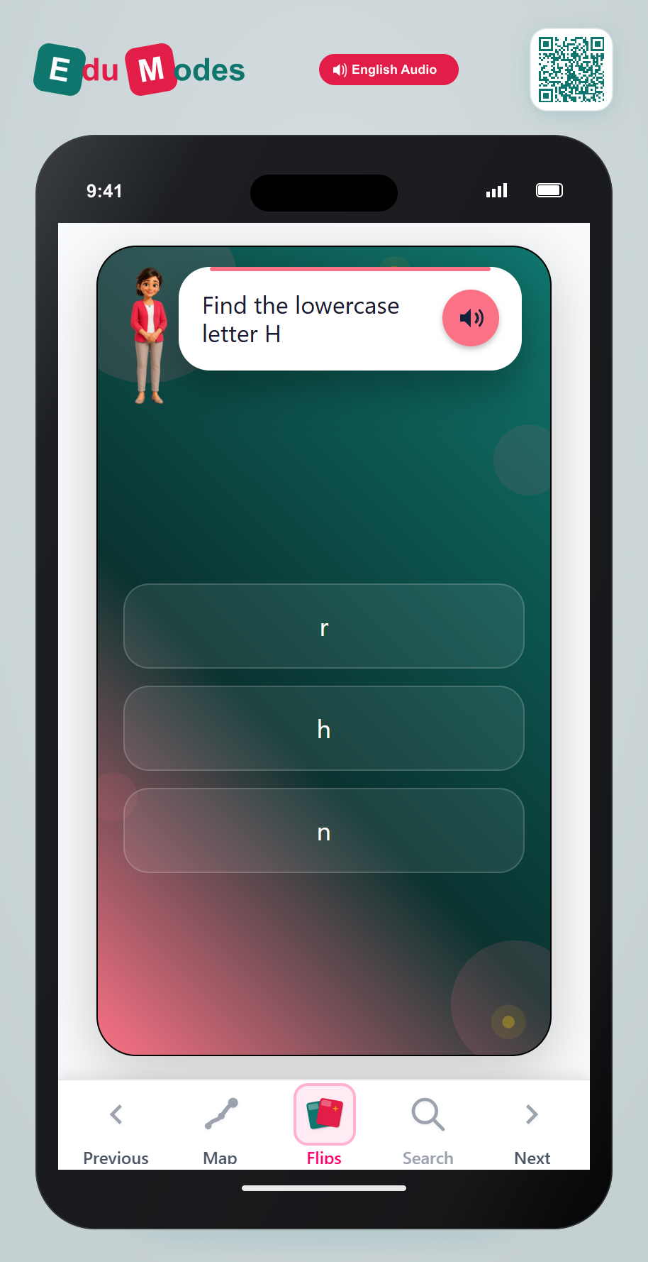 Lowercase Letter Match: H - Interactive Learning Game Preview