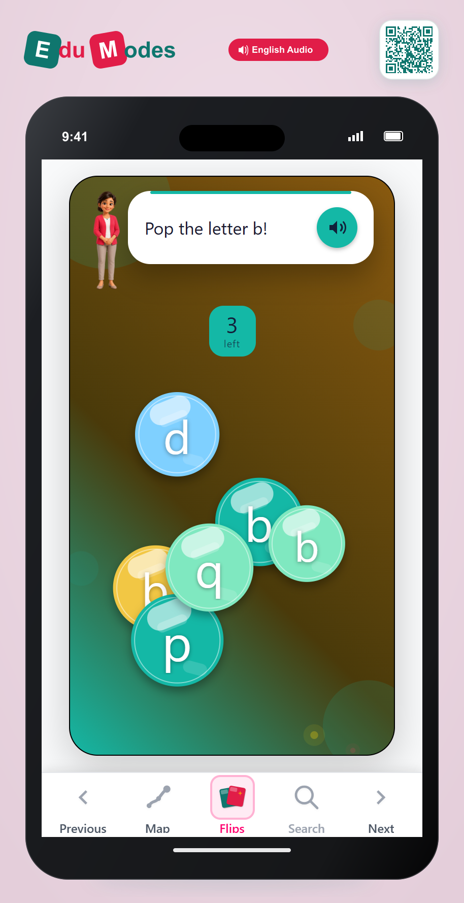 Lowercase Letter Match: Find the B Bubbles - Interactive Learning Game Preview