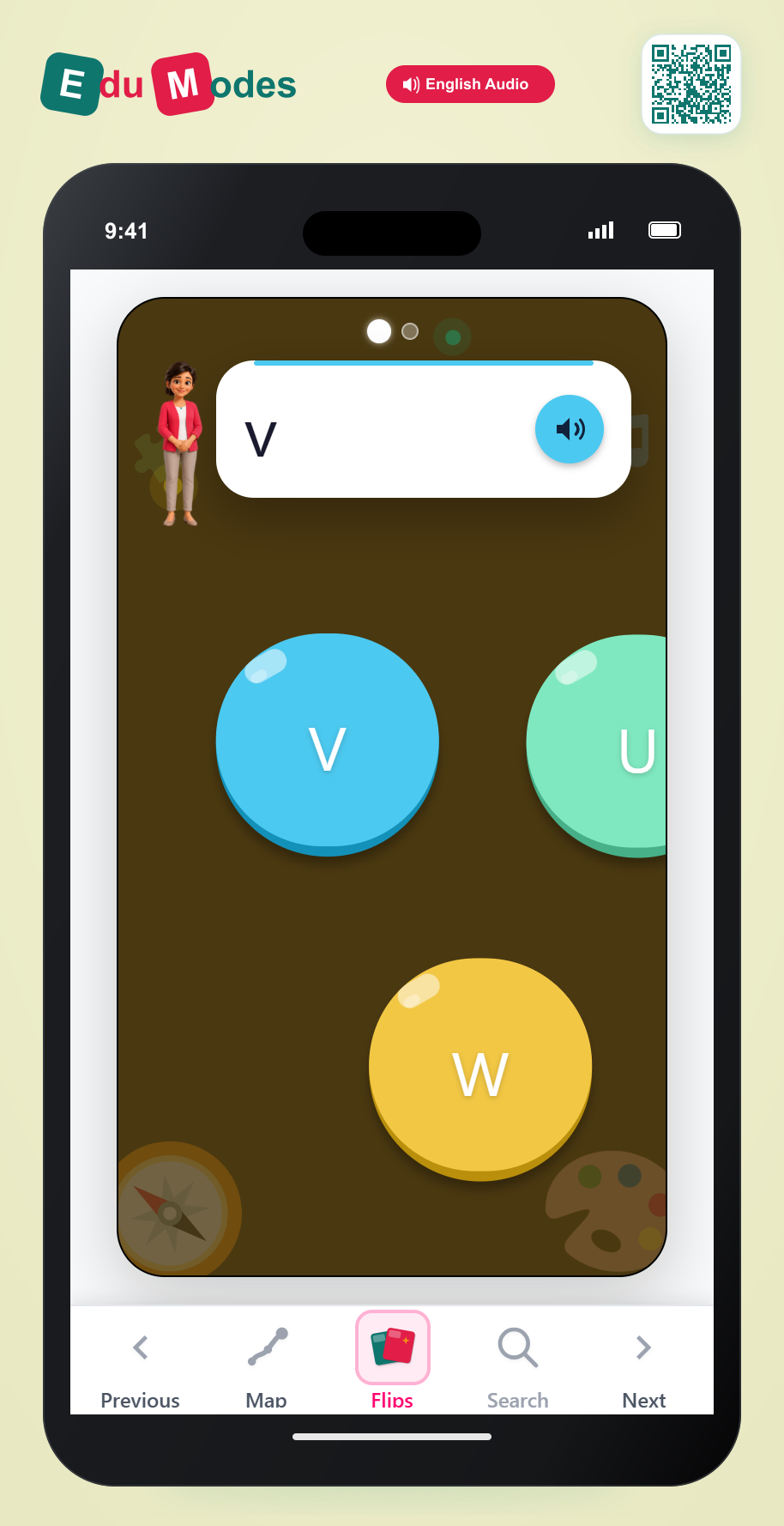 Uppercase Letter Match: v, w - Interactive Learning Game Preview