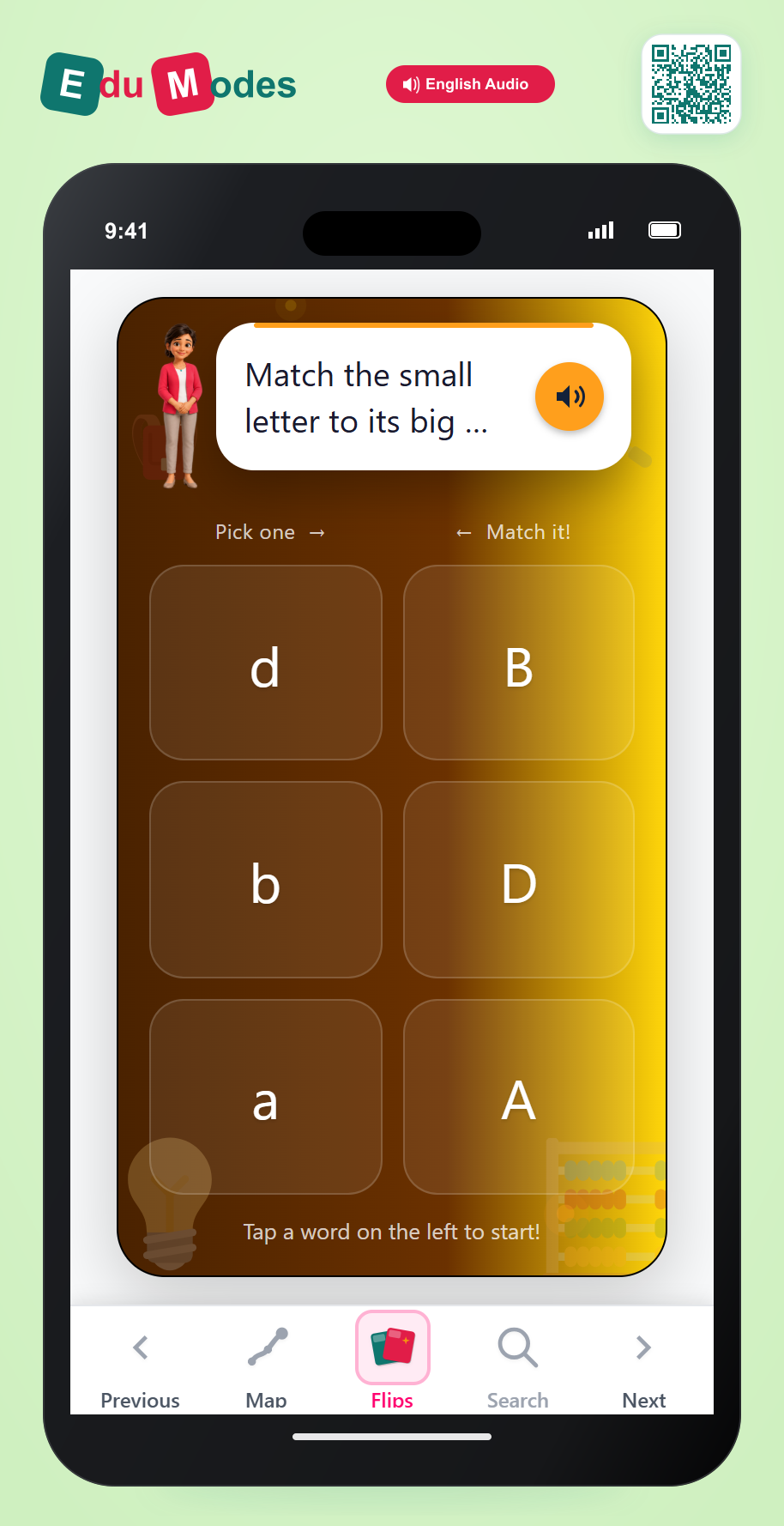 Match Uppercase to Lowercase A, B, D - Interactive Learning Game Preview