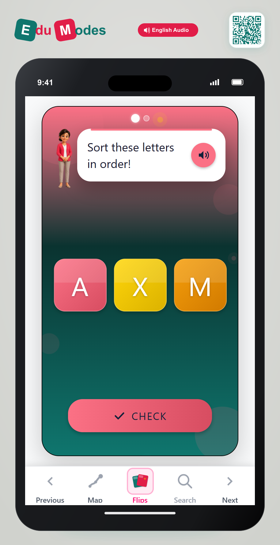 Put the letters in ABC order - ABC Order 4 - Interactive Learning Game Preview