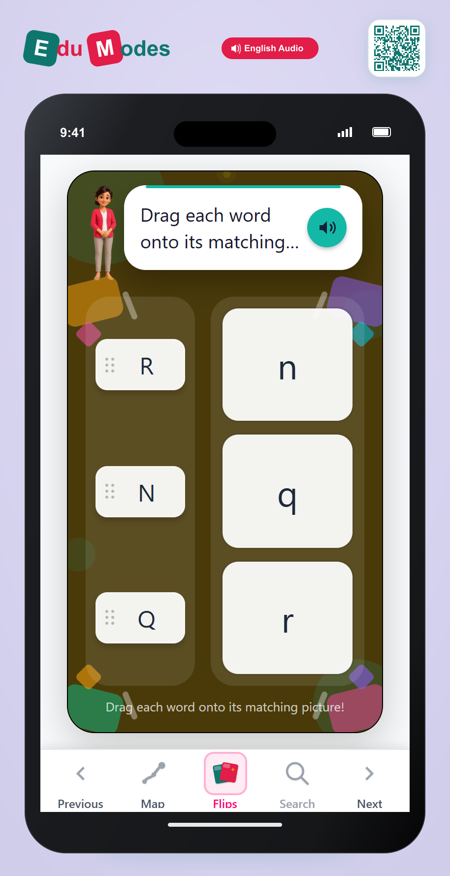 Uppercase Match: N, Q, R - Interactive Learning Game Preview