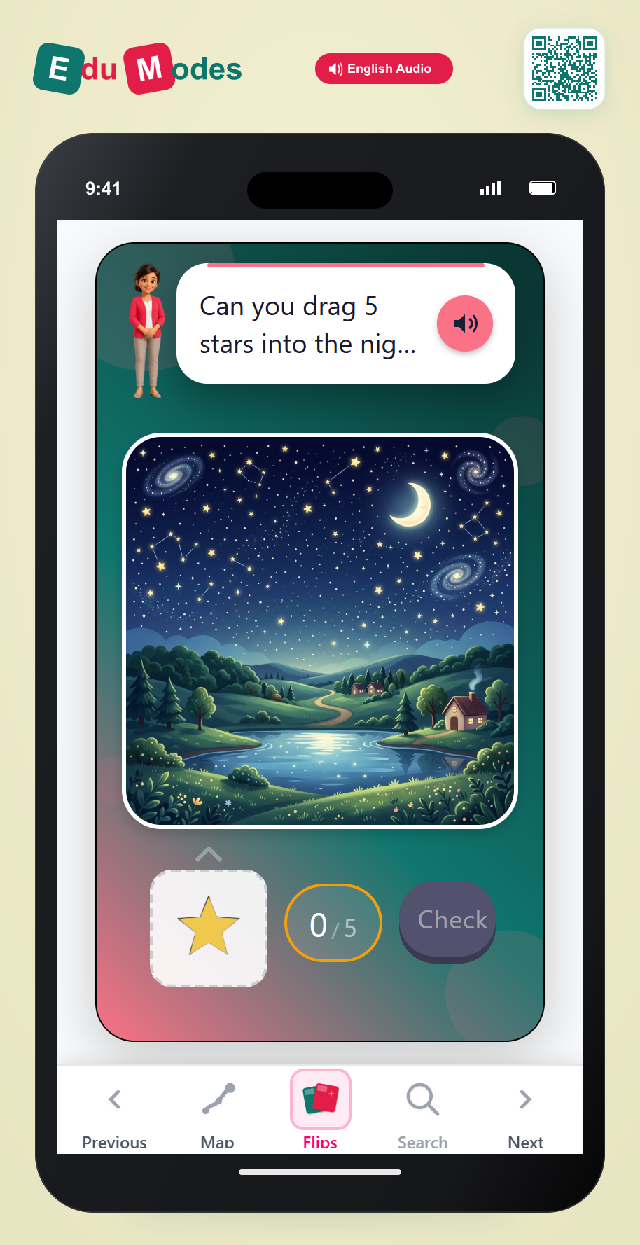 Drag 5 Stars - Interactive Learning Game Preview