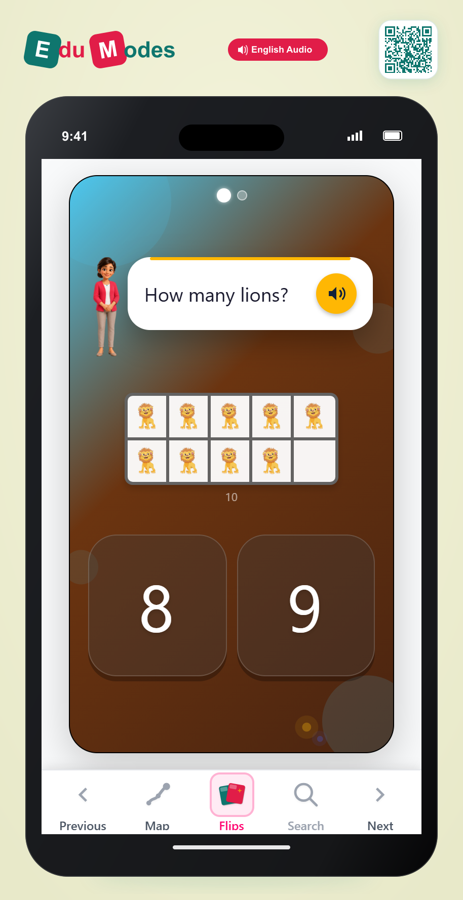 Counting Lions up to 10 - Interactive Learning Game Preview