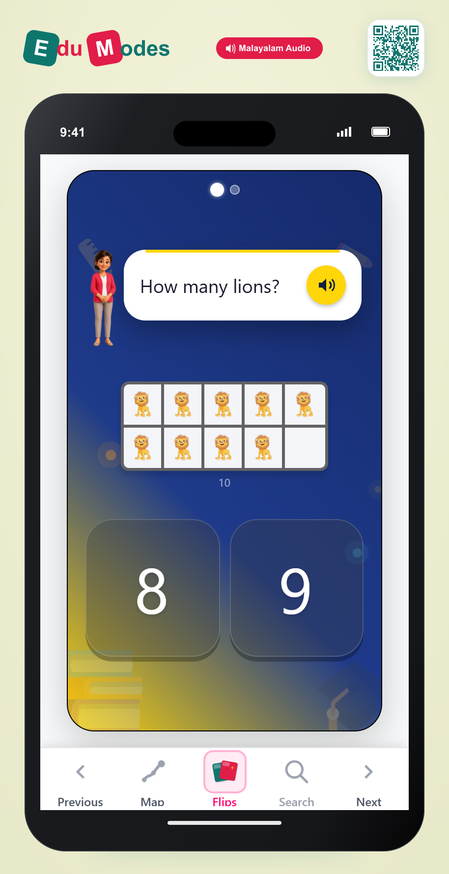 Counting Lions up to 10 - Interactive Learning Game Preview