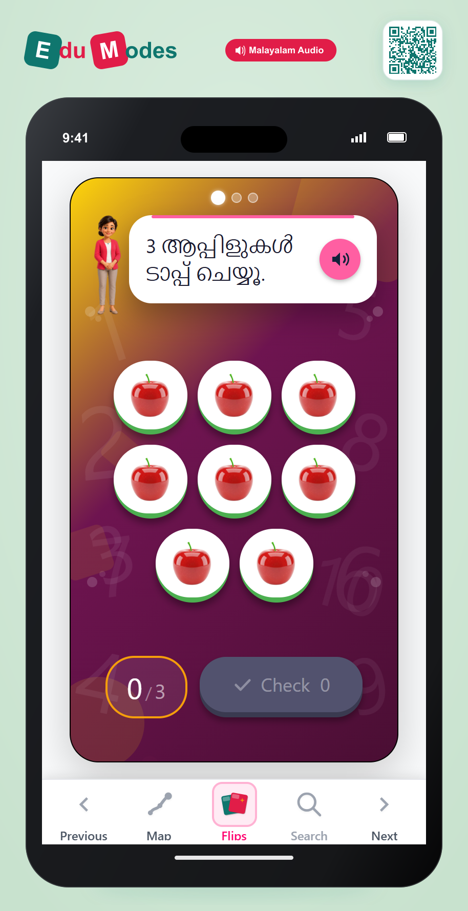 Tap the apples to count - Interactive Learning Game Preview