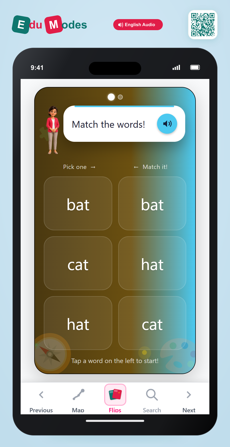 Find Identical Words - CVC Words - Interactive Learning Game Preview