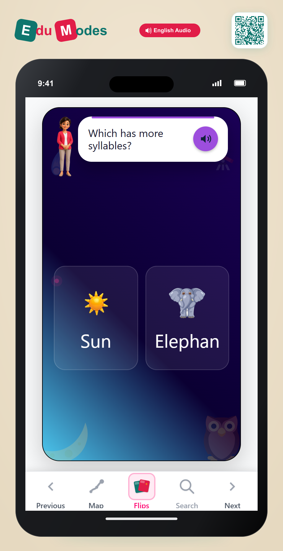 More Syllables - Elephant vs Sun - Interactive Learning Game Preview