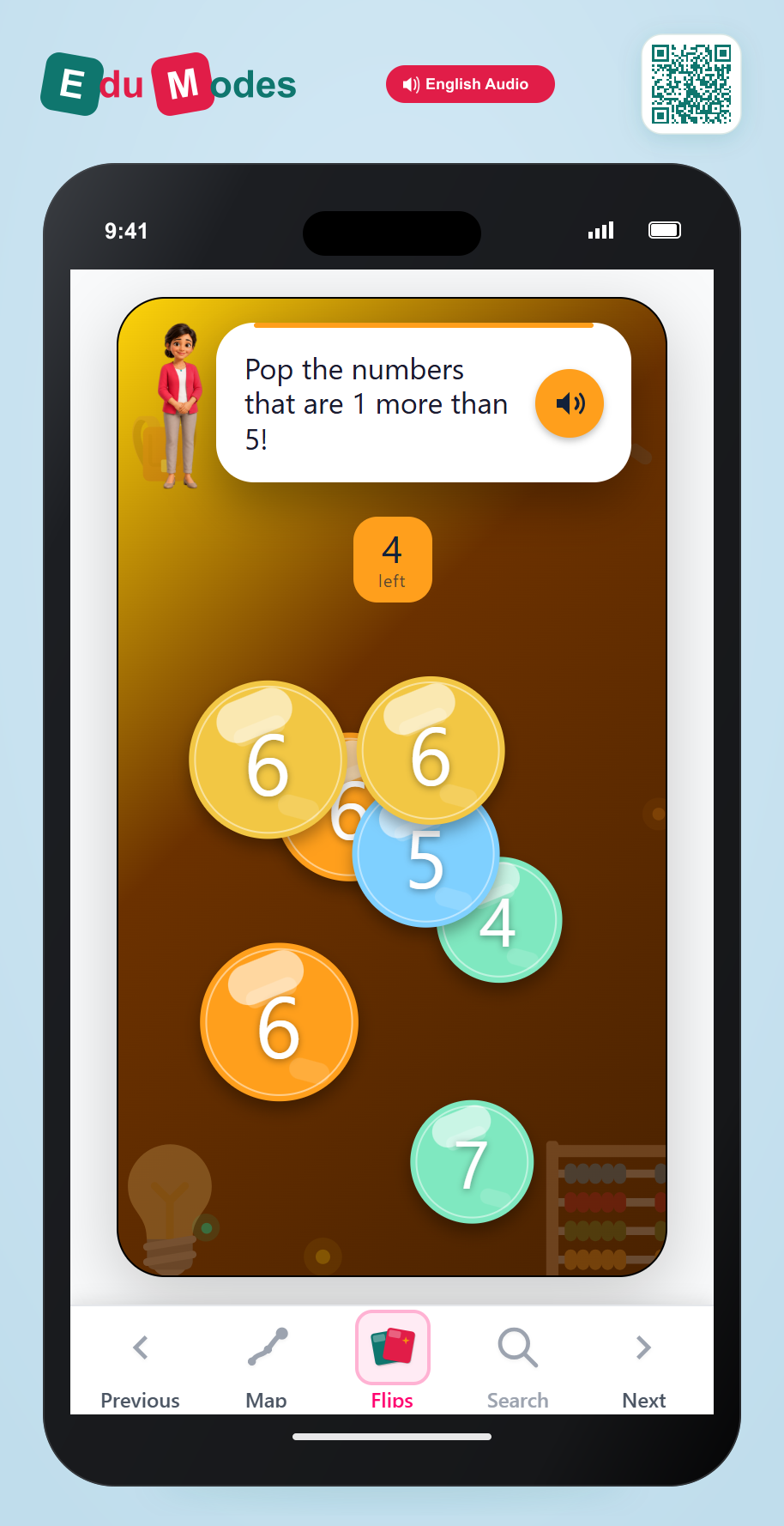 Pop 1 more than 5 - Interactive Learning Game Preview