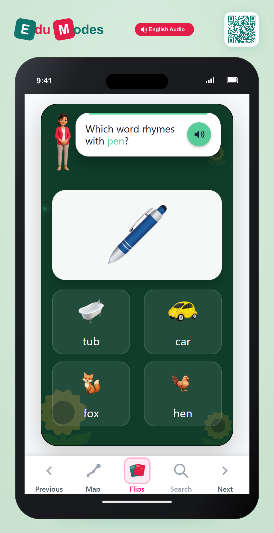 Which word has the same ending? - Part 4 - Interactive Learning Game Preview