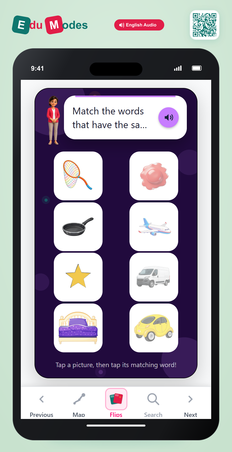 Which word has the same ending? - Part 9 - Interactive Learning Game Preview