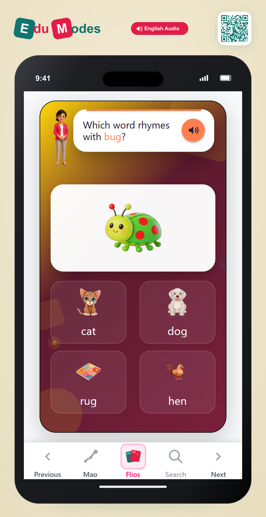 Which word has the same ending? - Part 10 - Interactive Learning Game Preview