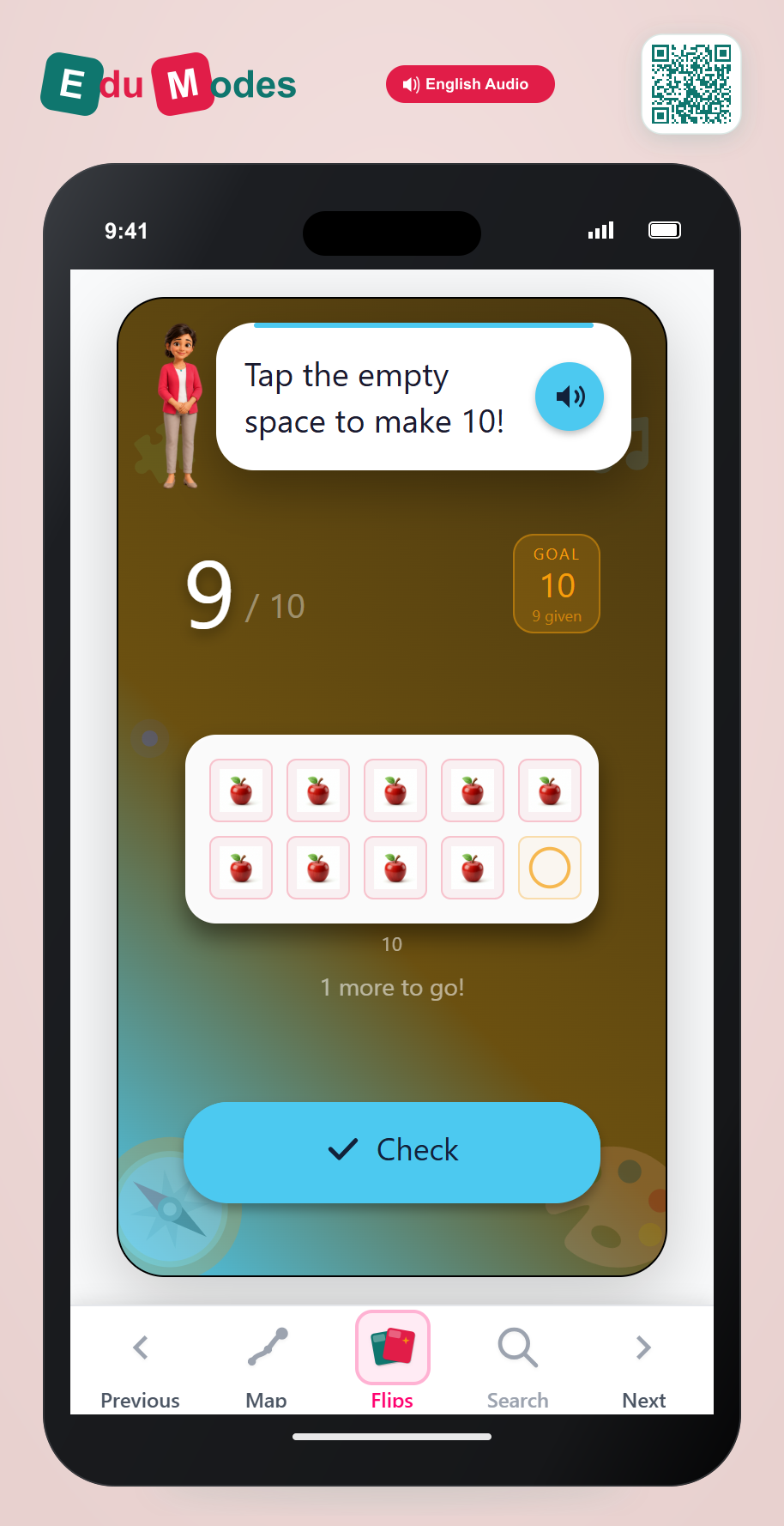 Count to fill a ten frame - Flip 1 - Interactive Learning Game Preview
