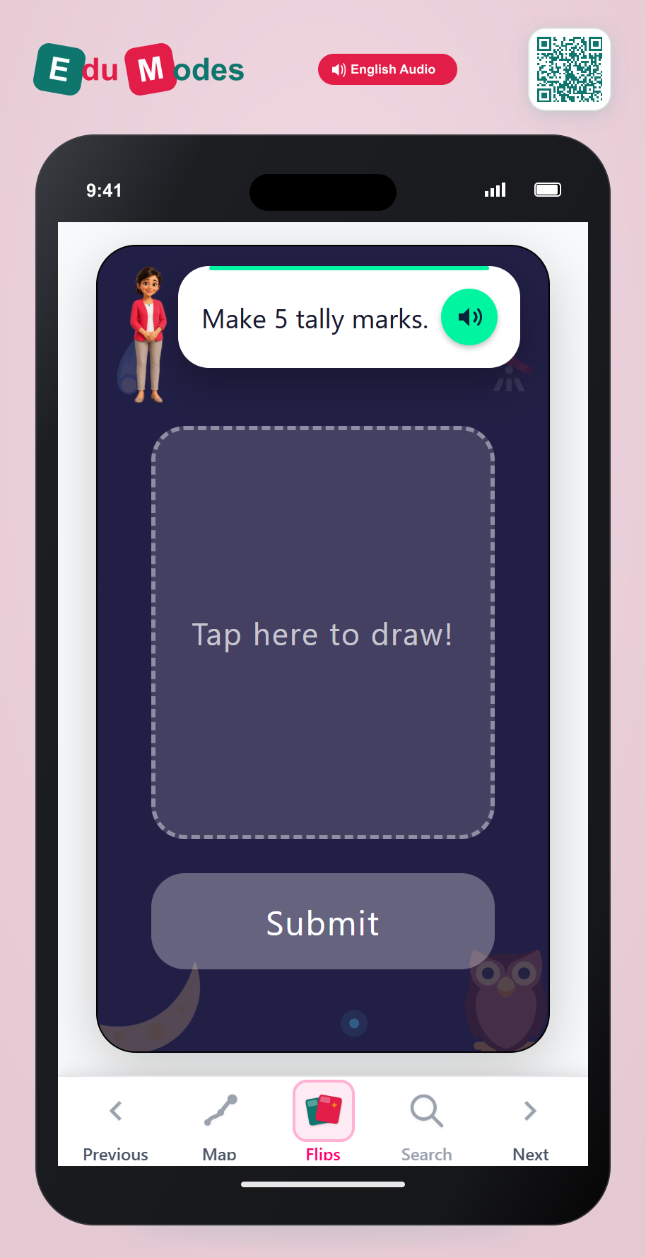 Tally marks - up to 10 - Flip 4 - Interactive Learning Game Preview