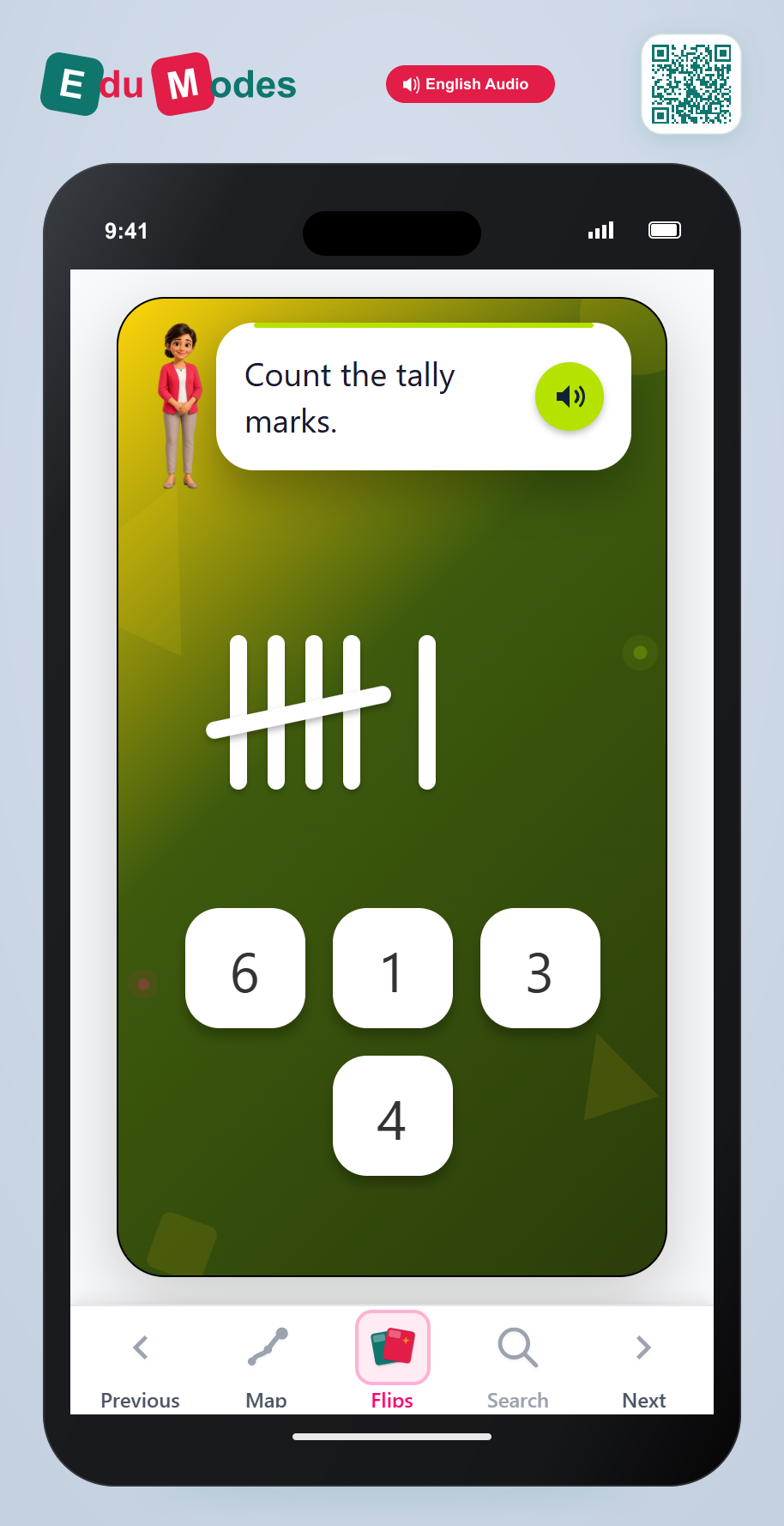 Tally marks - up to 10 - Flip 9 - Interactive Learning Game Preview