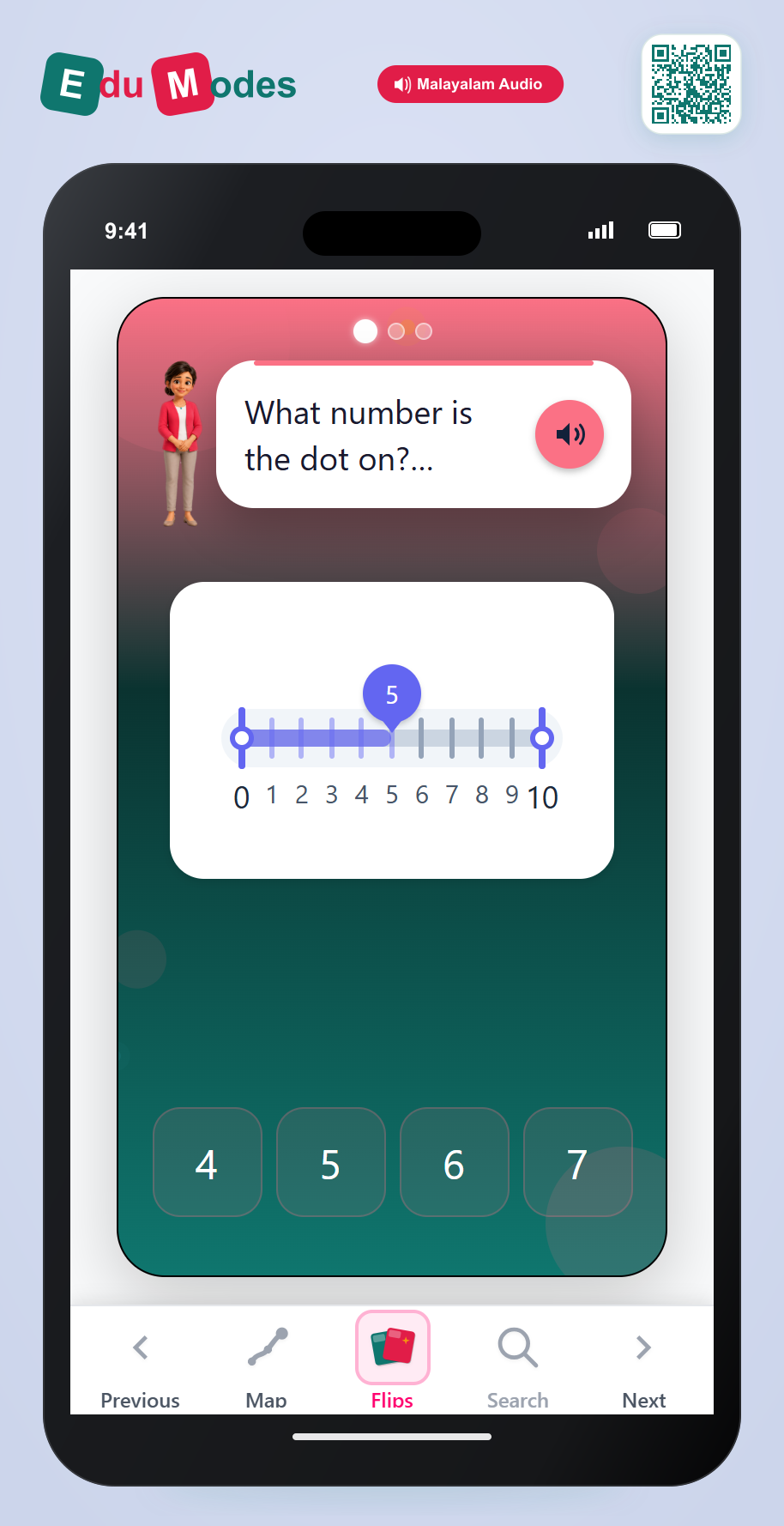 Number lines up to 10 - Grand Review (Malayalam) - Interactive Learning Game Preview