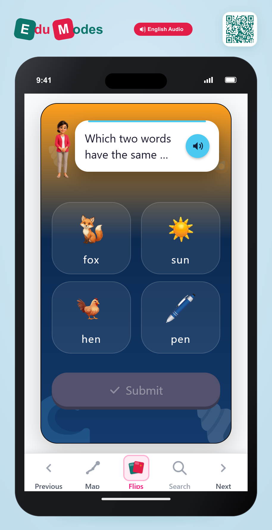 Which two words have the same ending? - Part 3 - Interactive Learning Game Preview