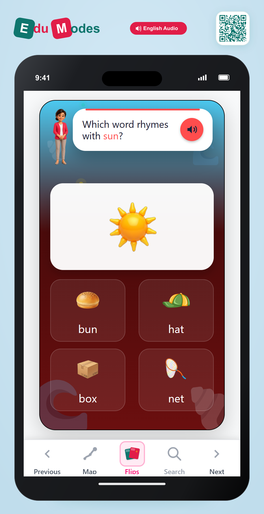 Rhyme: sun & bun - Interactive Learning Game Preview