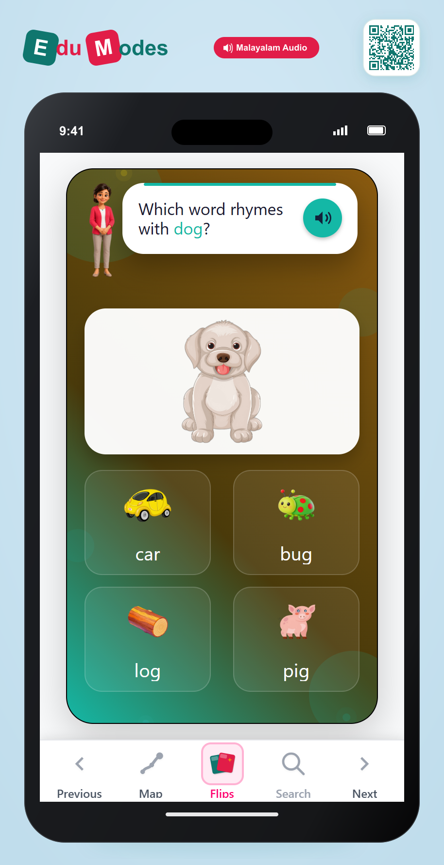 Rhyme: dog & log - Interactive Learning Game Preview