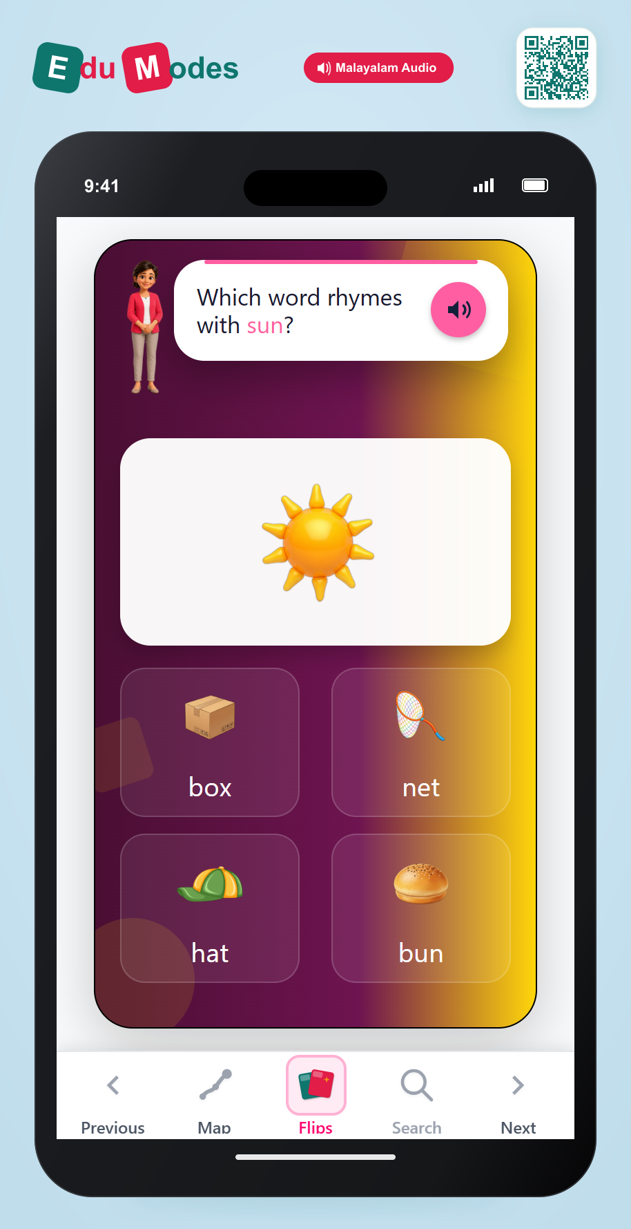 Rhyme: sun & bun - Interactive Learning Game Preview