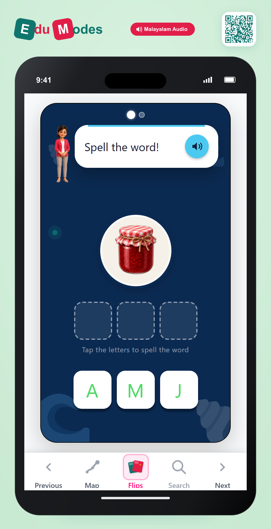 Identify Sounds in JAM & MUG (Malayalam) - Interactive Learning Game Preview