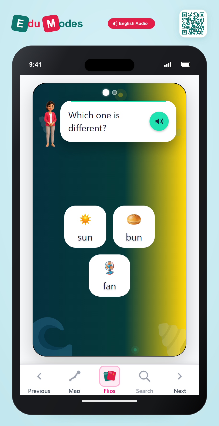Which two words end with the same sound? - Part 2 - Interactive Learning Game Preview