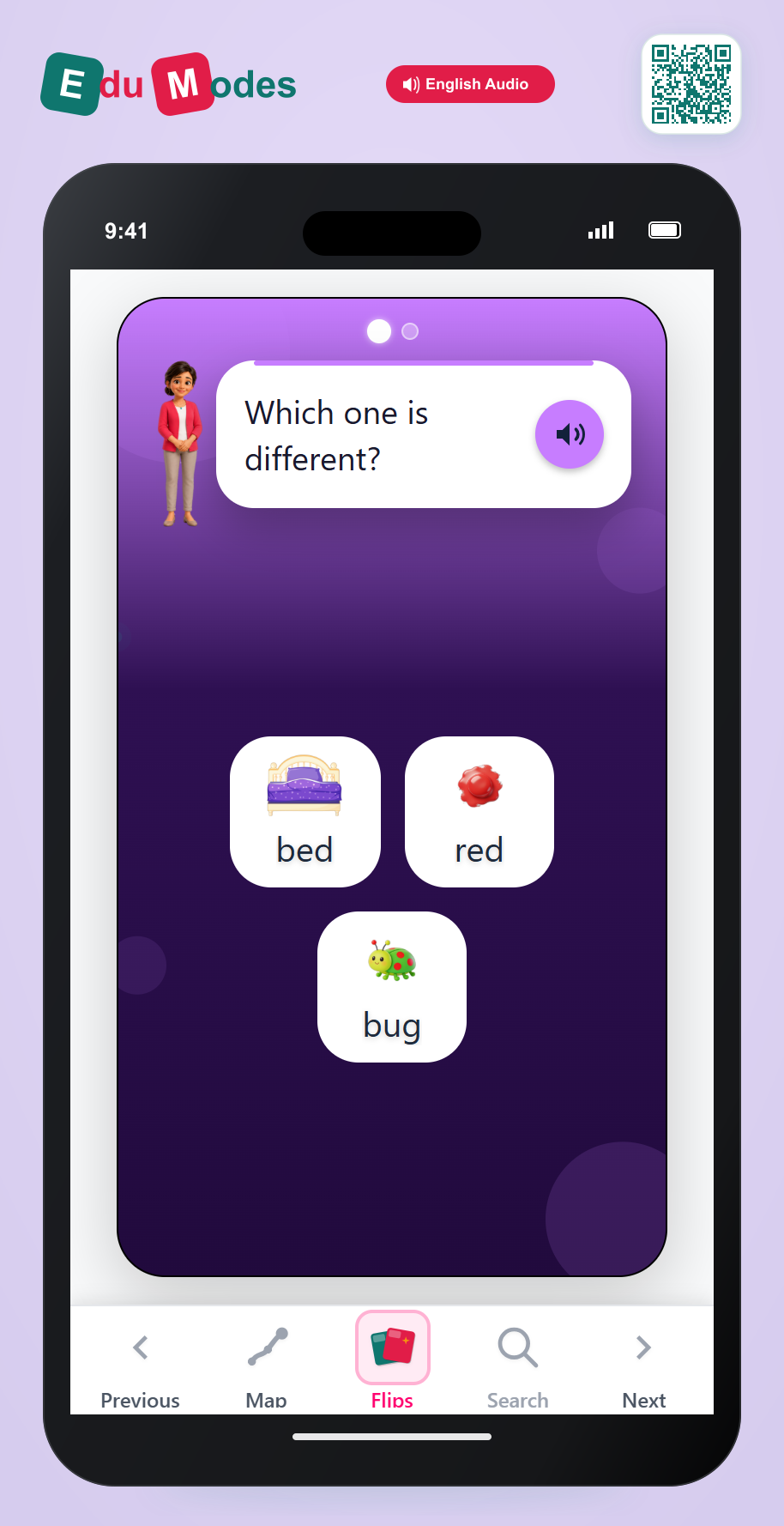 Which two words end with the same sound? - Part 4 - Interactive Learning Game Preview