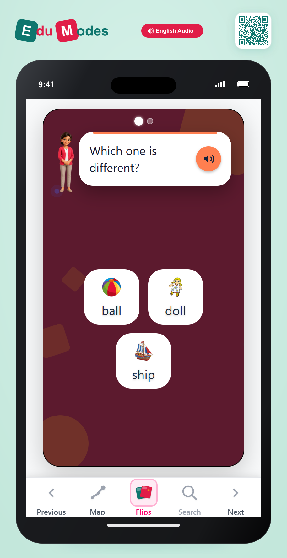 Which two words end with the same sound? - Part 6 - Interactive Learning Game Preview